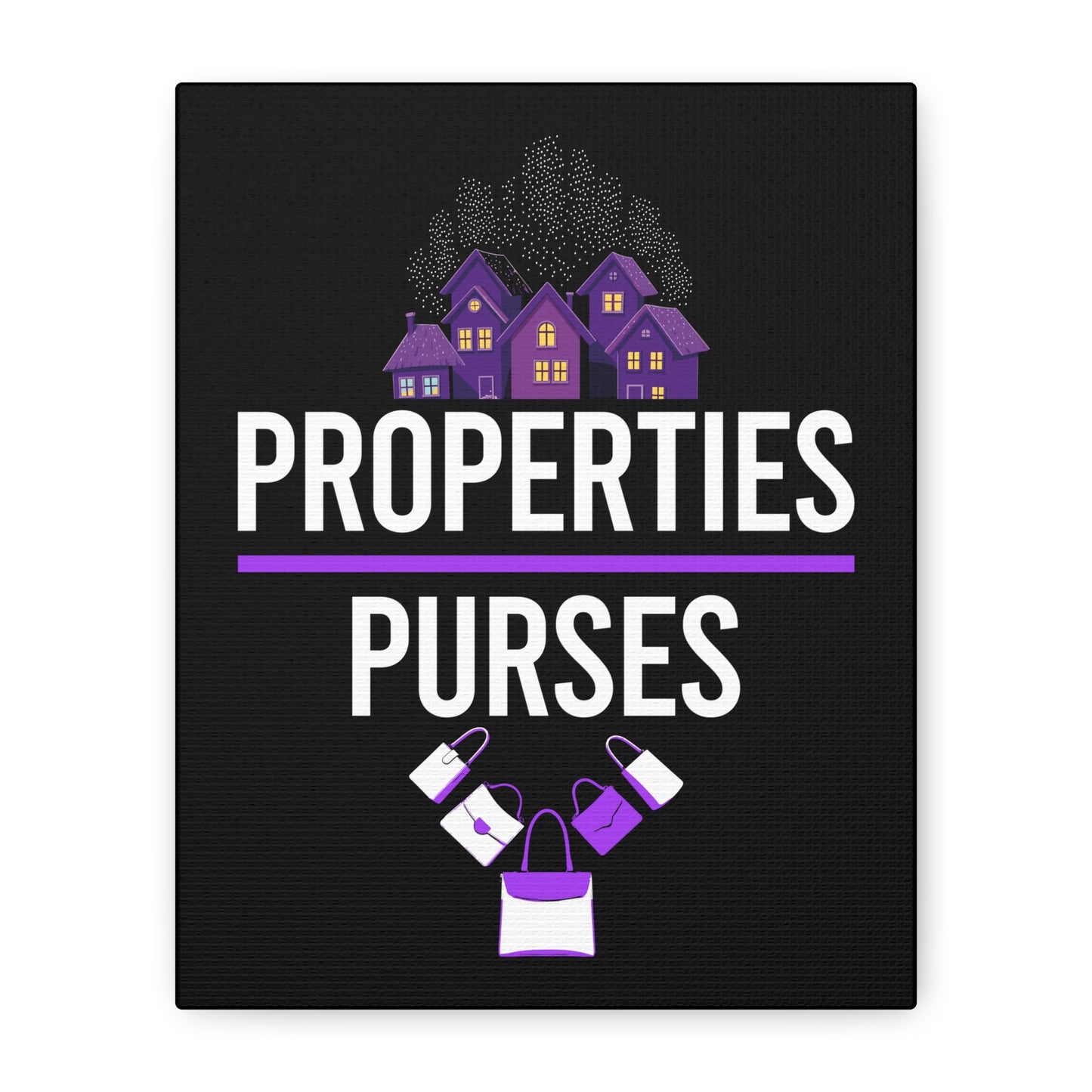 Properties & Purses Wall Art - Stylish Canvas Decor for Real Estate Lovers