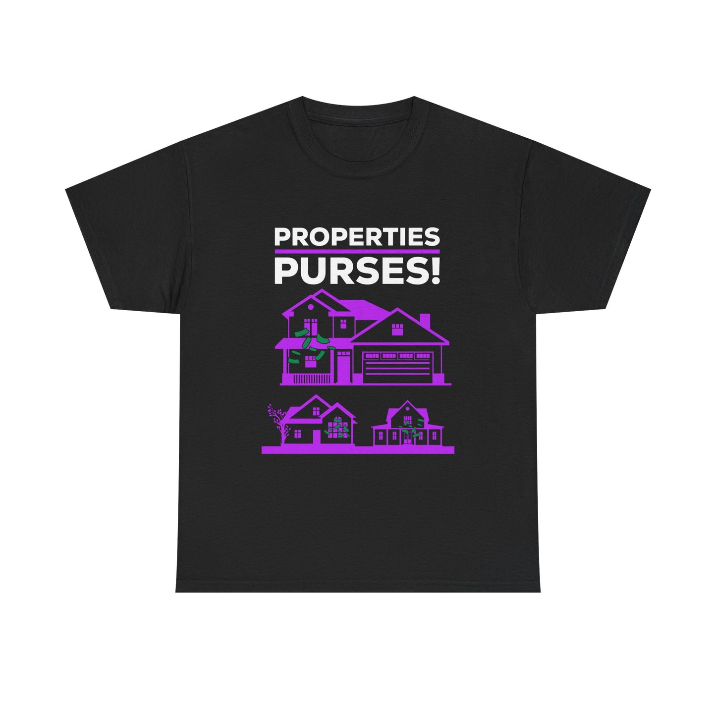 Properties Over Purses Unisex Heavy Cotton Tee - Real Estate Humor T-Shirt