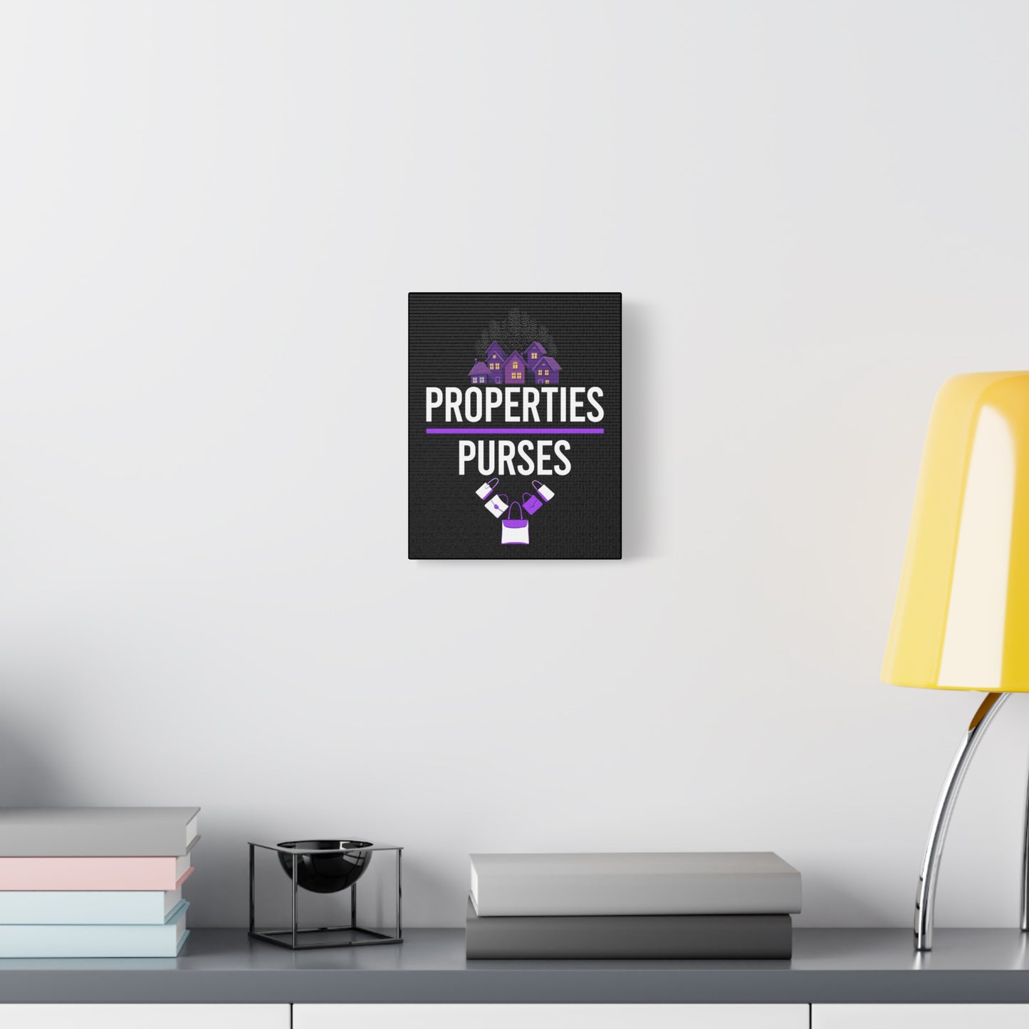 Properties & Purses Wall Art - Stylish Canvas Decor for Real Estate Lovers