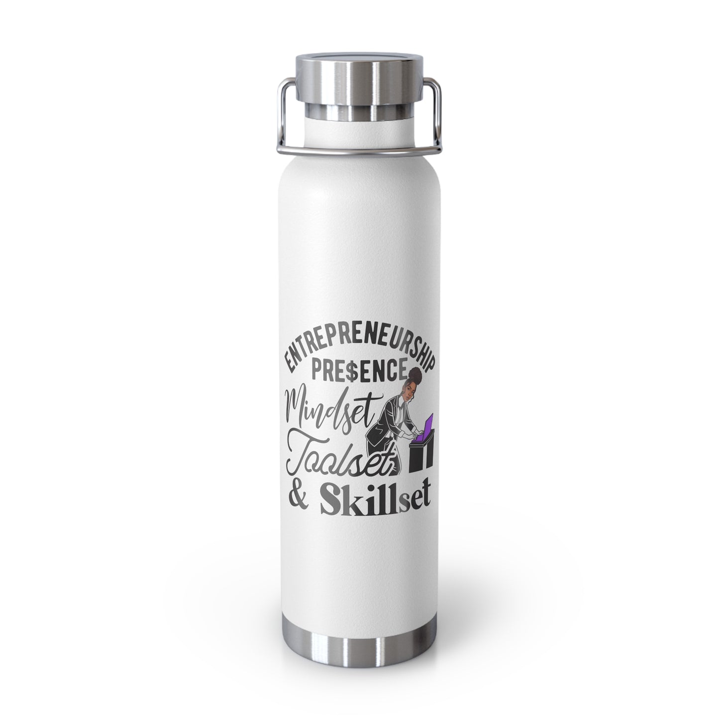 Entrepreneurship Mindset Insulated Water Bottle, 22oz - Ideal for Professionals & Leaders