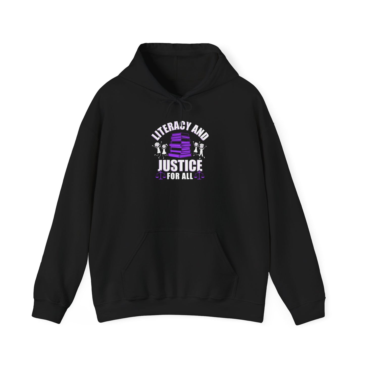 Literacy and Justice Hooded Sweatshirt | Unisex Pullover for Advocacy and Comfort