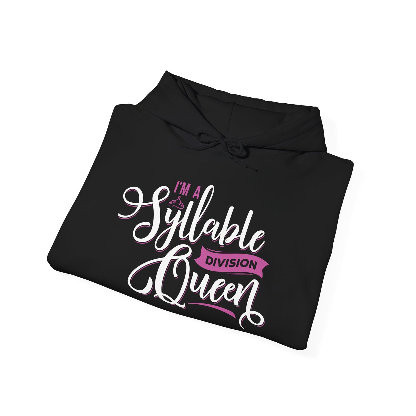Syllable Division Queen Hoodie - Black Unisex Heavy Blend Sweatshirt