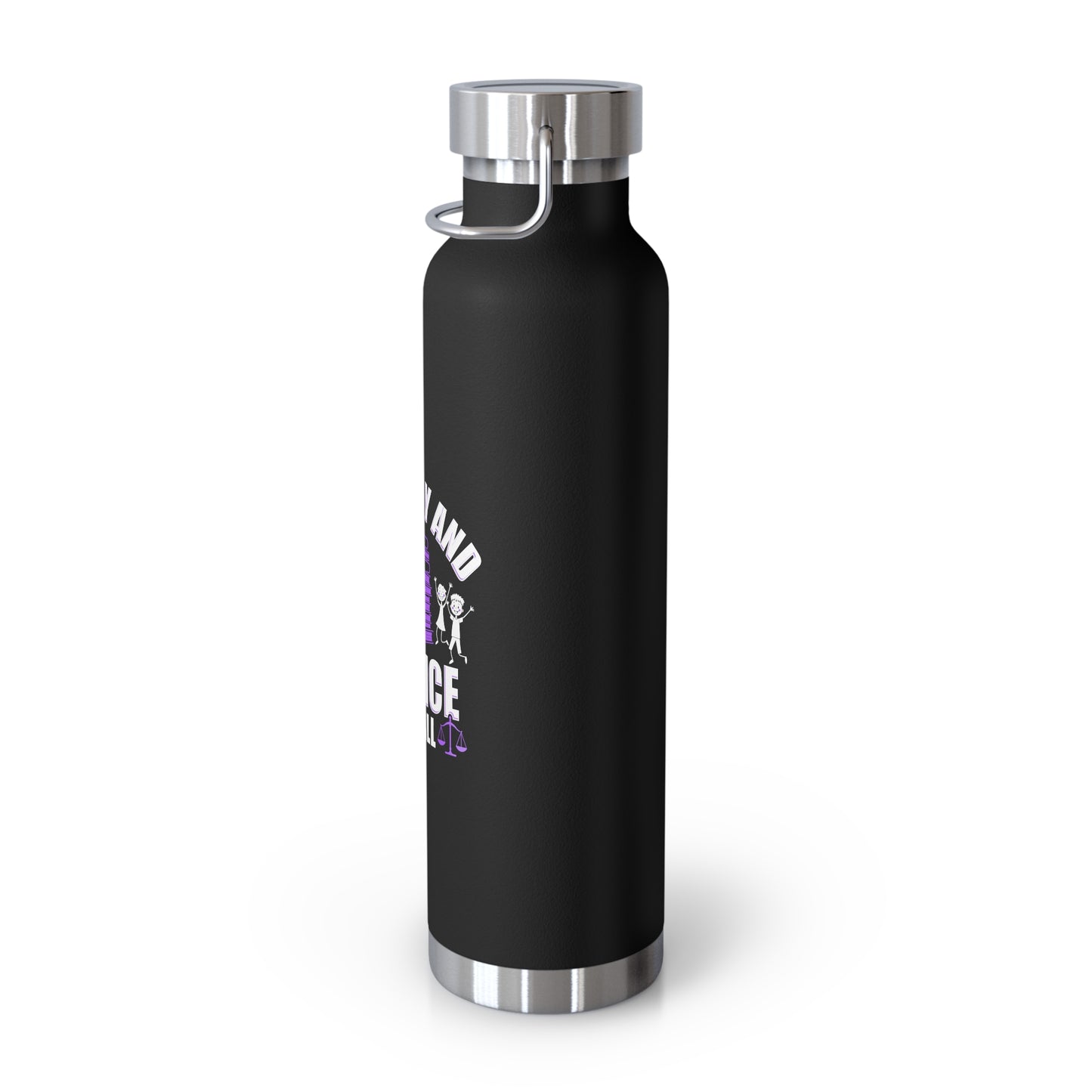 Literacy and Justice Vacuum Insulated Bottle - 22oz Black Water Bottle