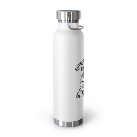 Motivational Insulated Water Bottle - 22oz 'Entrepreneurship Mindset & Skillset'