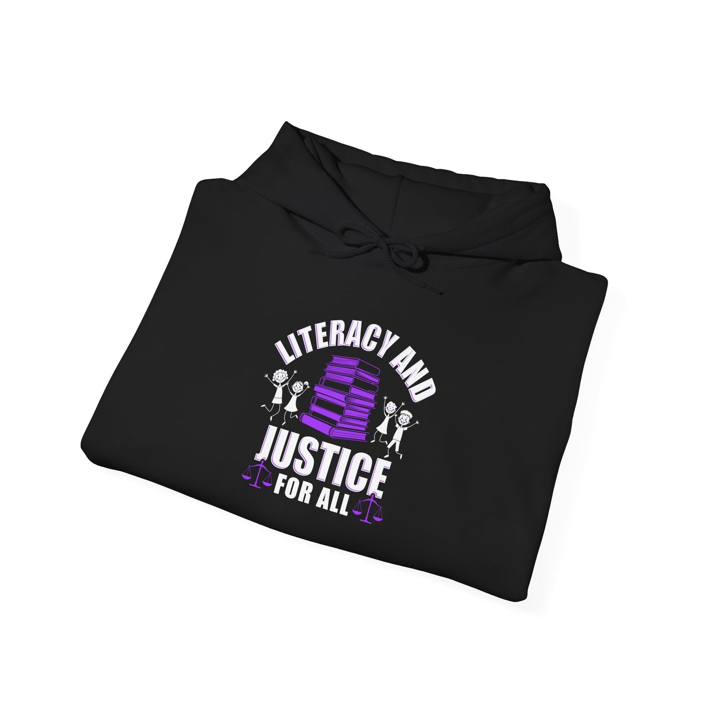 Literacy and Justice Hooded Sweatshirt | Unisex Pullover for Advocacy and Comfort