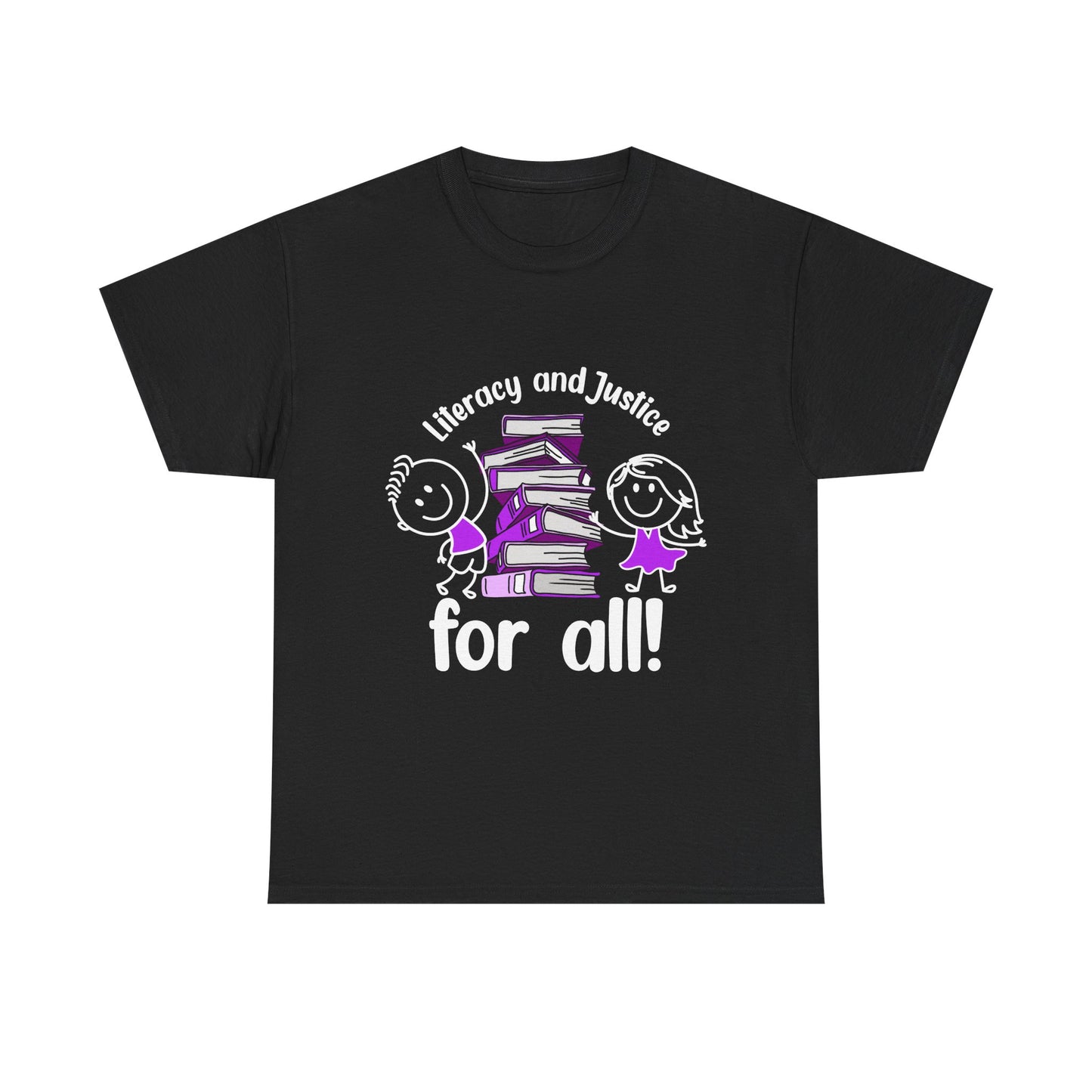 Literacy and Justice for All Unisex Heavy Cotton Tee - Advocacy T-Shirt