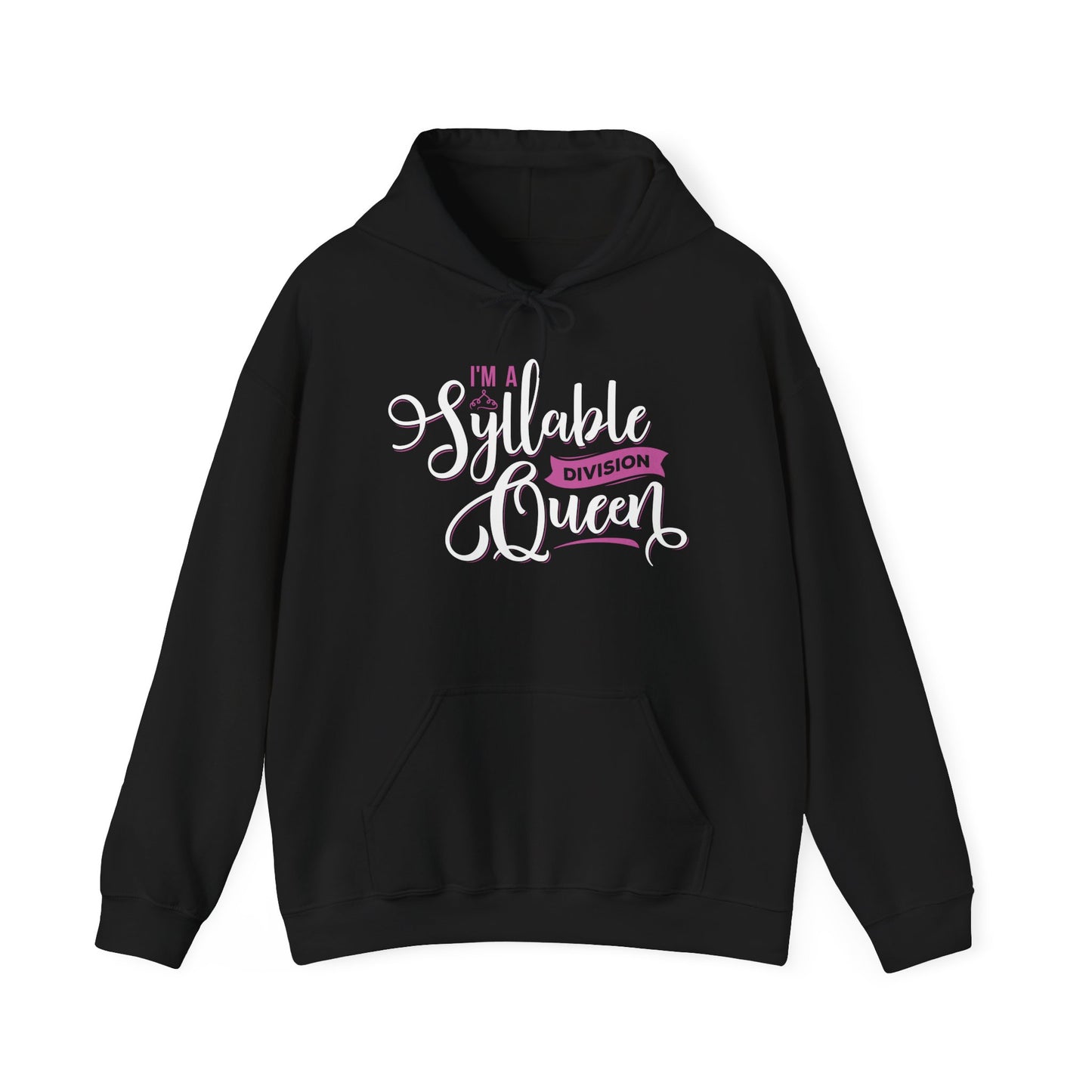 Syllable Division Queen Hoodie - Black Unisex Heavy Blend Sweatshirt