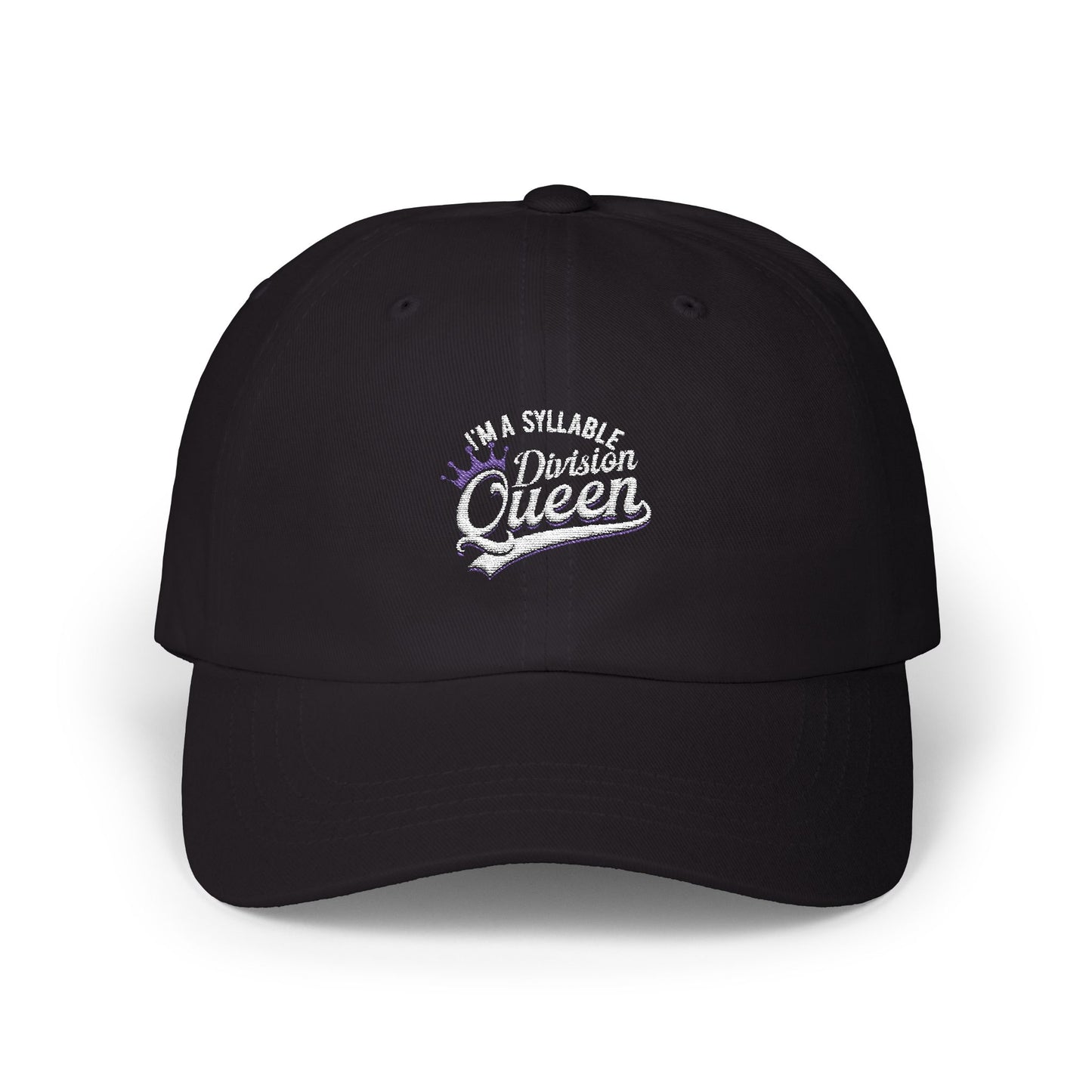 Syllable Division Queen Cap - Fun & Unique Black Hat for Language Lovers