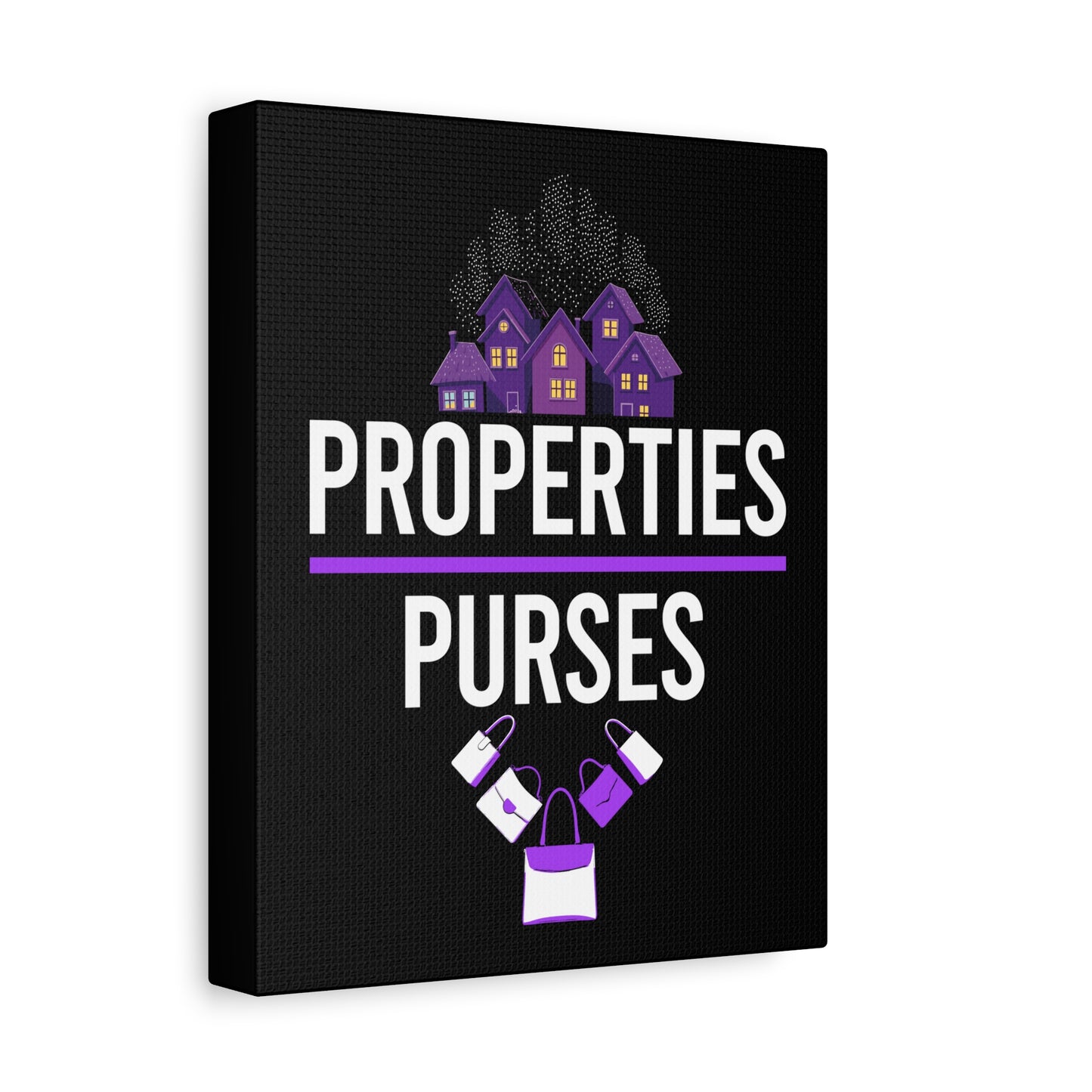 Properties & Purses Wall Art - Stylish Canvas Decor for Real Estate Lovers