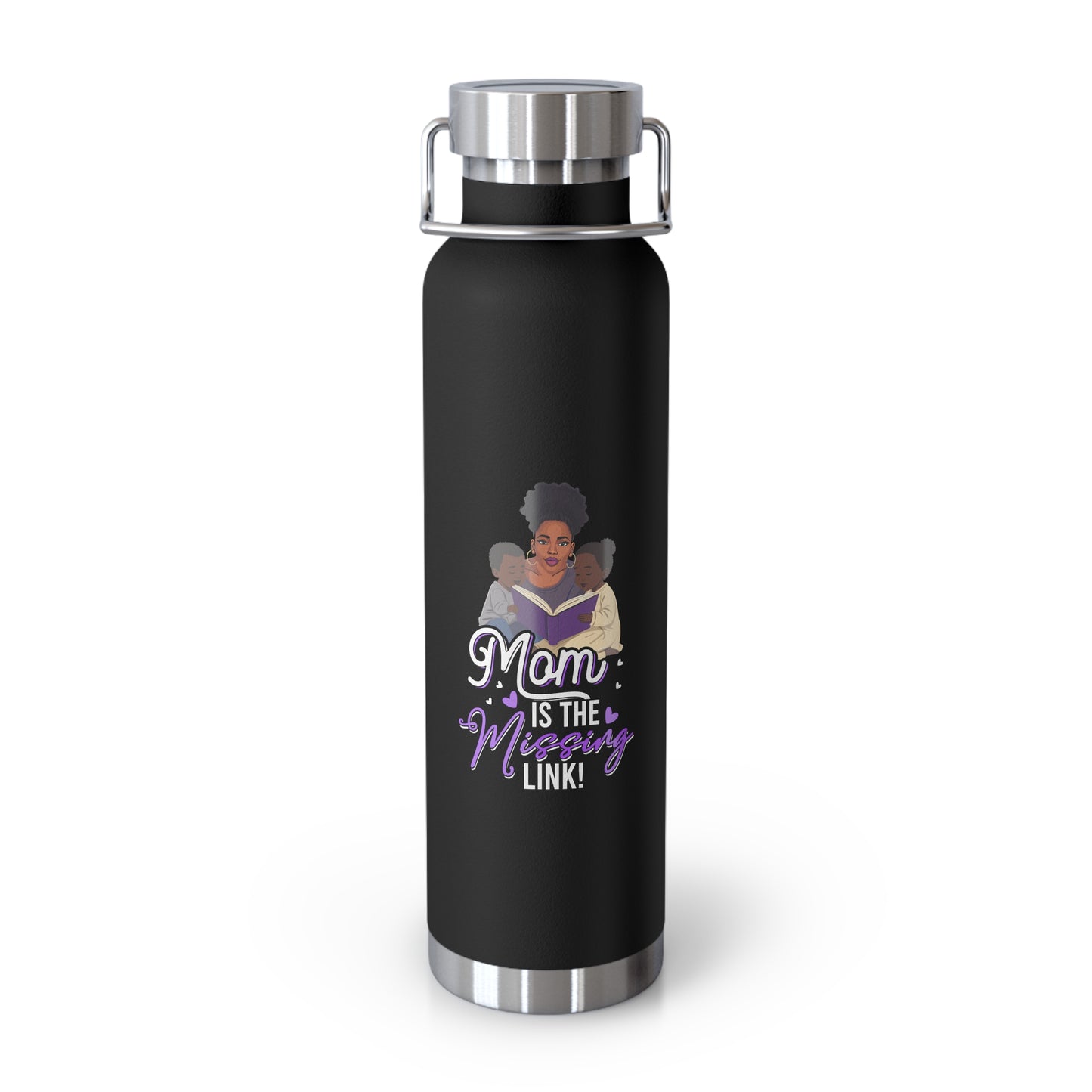 Insulated Water Bottle - "Mom is the Missing Link" Design