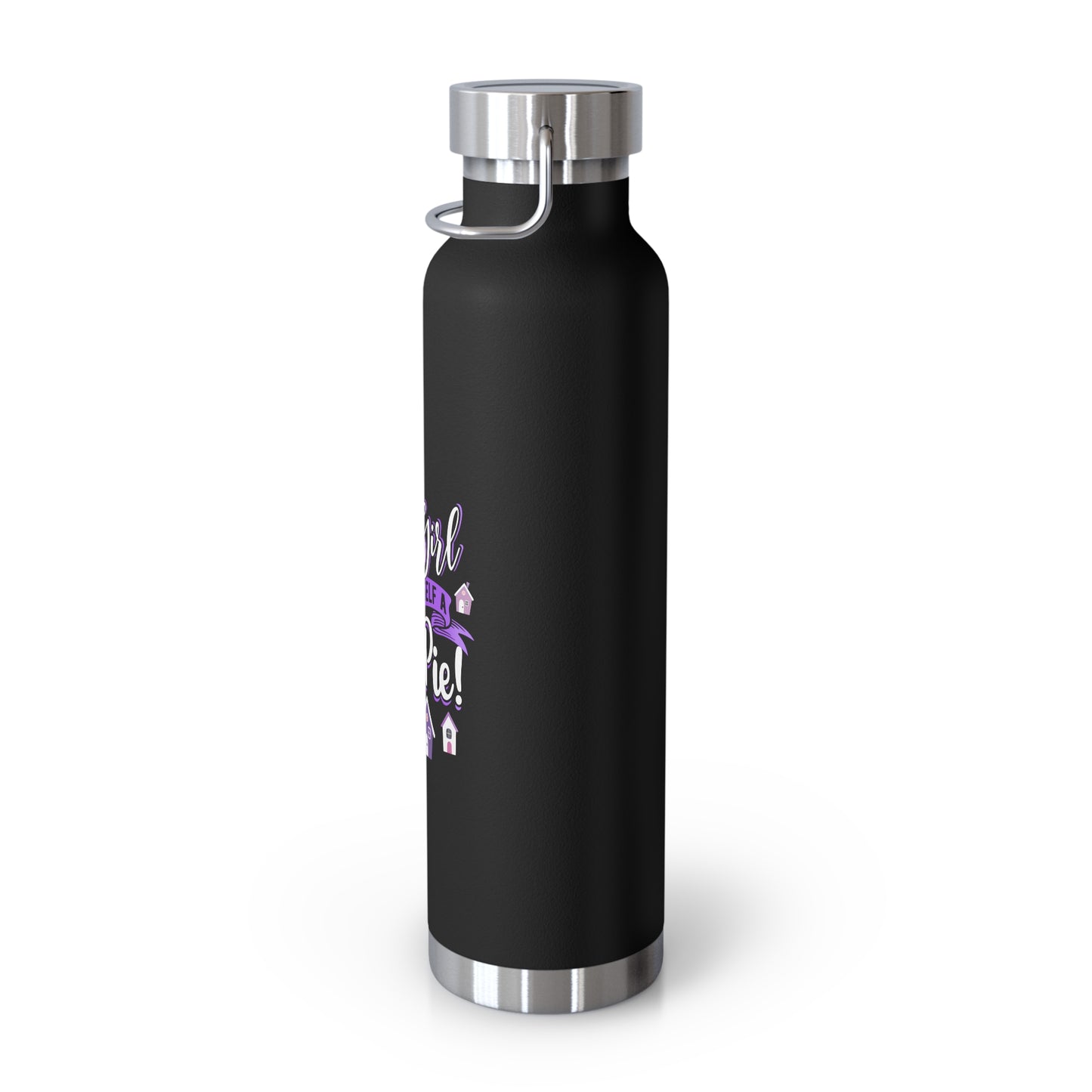 Cute Pie Insulated Water Bottle - 22oz Copper Flask for Girls