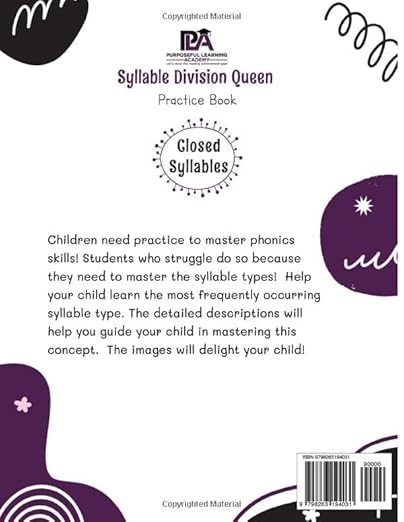 Syllable Division Queen Practice Guide: Closed Syllables