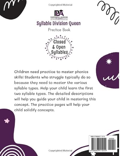Syllable Division Queen Practice Guide: Closed & Open Syllables