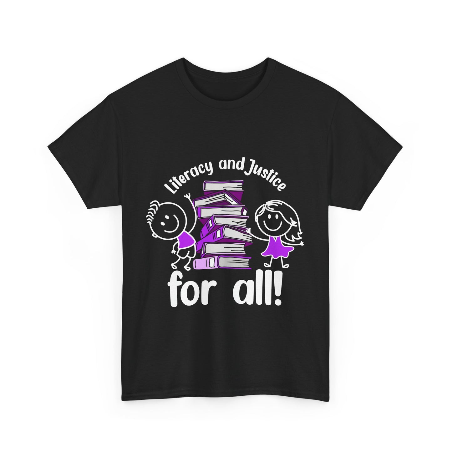 Literacy and Justice for All Unisex Heavy Cotton Tee - Advocacy T-Shirt