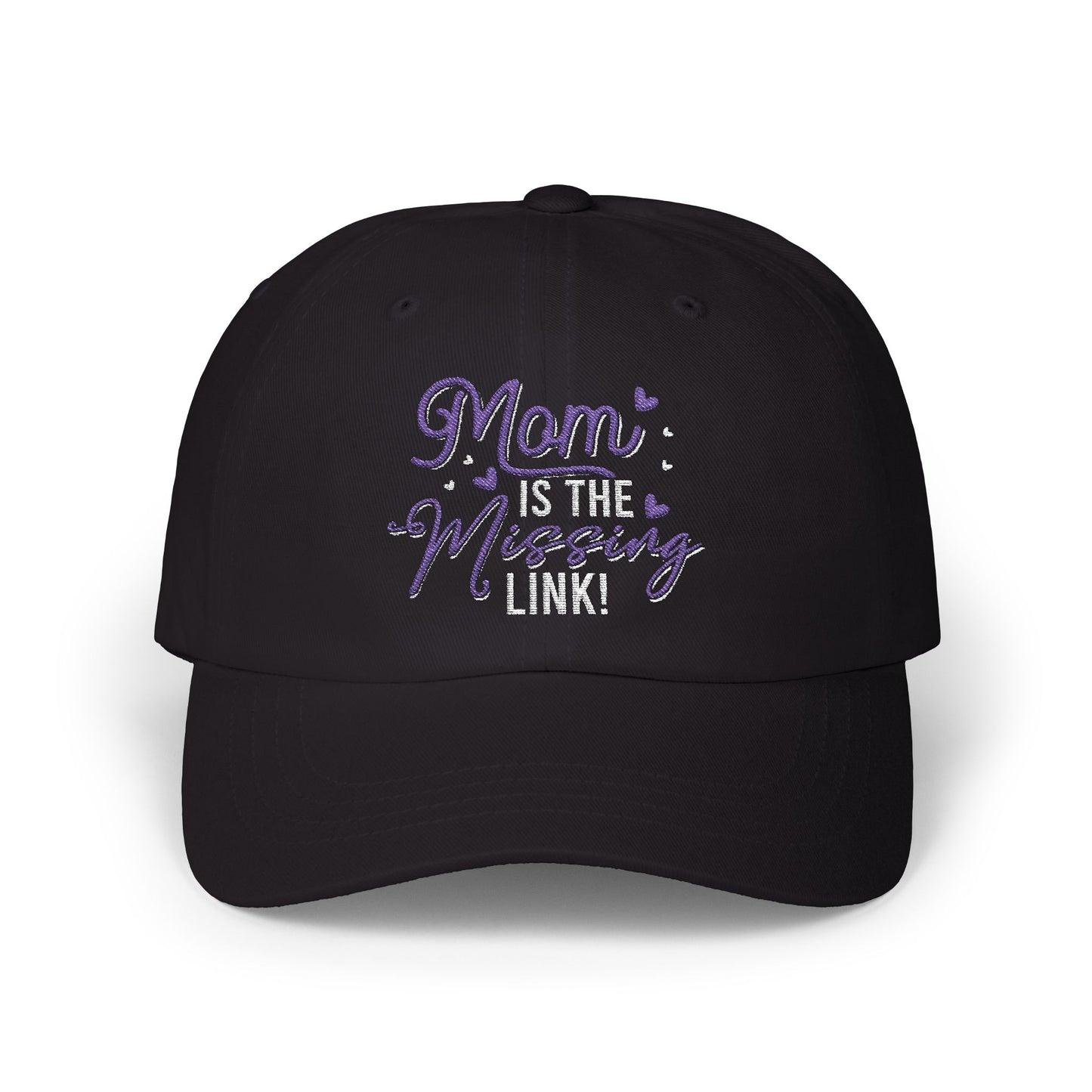 Mom Is The Missing Link Classic Cap - Stylish Black Hat for Moms