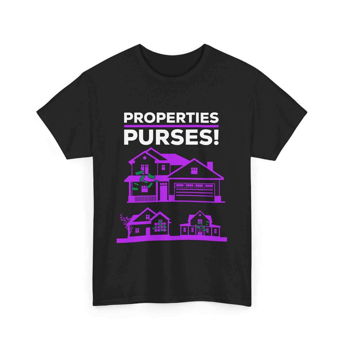 Properties Over Purses Unisex Heavy Cotton Tee - Real Estate Humor T-Shirt