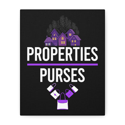 Properties & Purses Wall Art - Stylish Canvas Decor for Real Estate Lovers