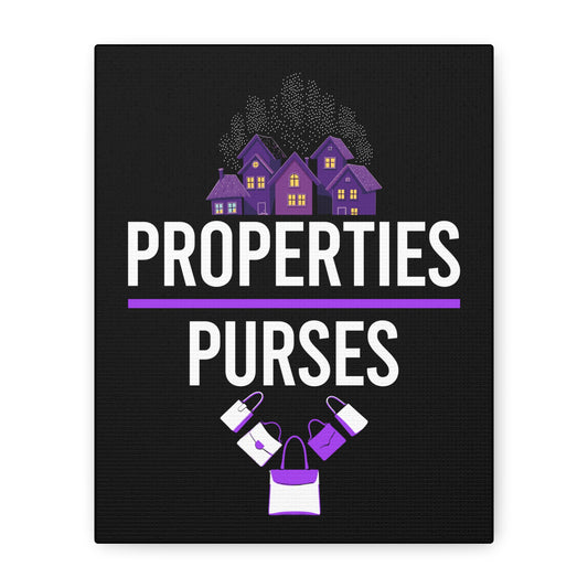 Properties & Purses Wall Art - Stylish Canvas Decor for Real Estate Lovers