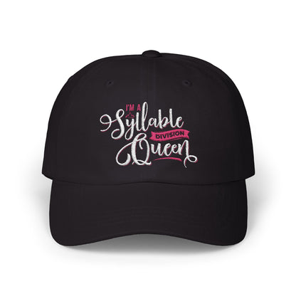 Syllable Queen Cap - Fun Black Hat for Language Lovers