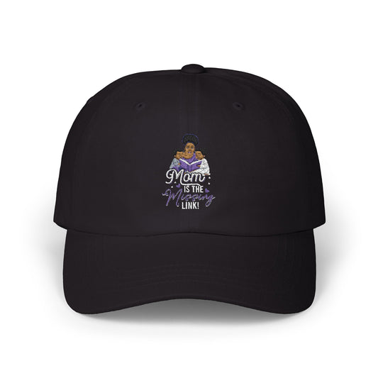 Classic Cap - 'Mom is the Missing Link' Embroidered Casual Hat