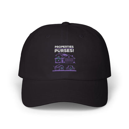 Property Over Pursuit Classic Dad Cap - Trendy Black Hat for Real Estate Enthusiasts