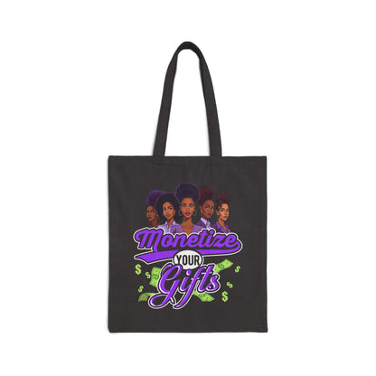 Monetize Your Gifts Cotton Canvas Tote Bag - Stylish & Empowering for Everyday Use