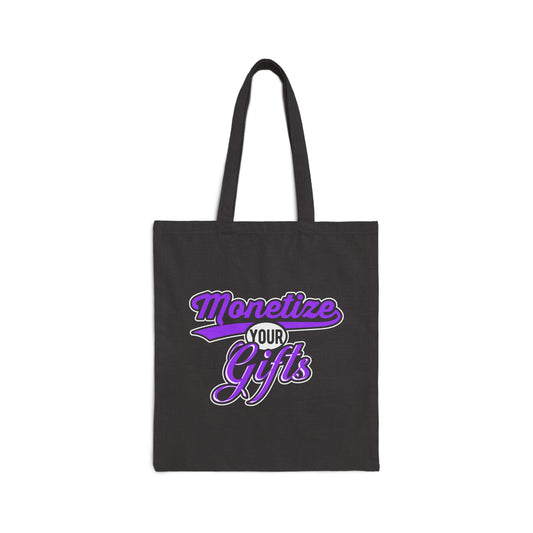 Monetize Your Gifts Cotton Canvas Tote Bag | Stylish, Eco-Friendly Shopping Bag for Creative Minds