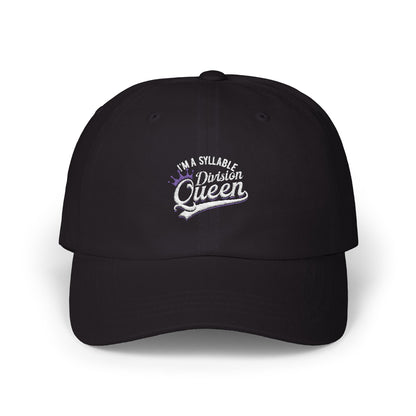 Syllable Division Queen Cap - Fun & Unique Black Hat for Language Lovers