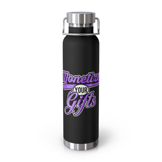 Monetize Your Gifts Insulated Water Bottle - 22oz Copper Vacuum Flask