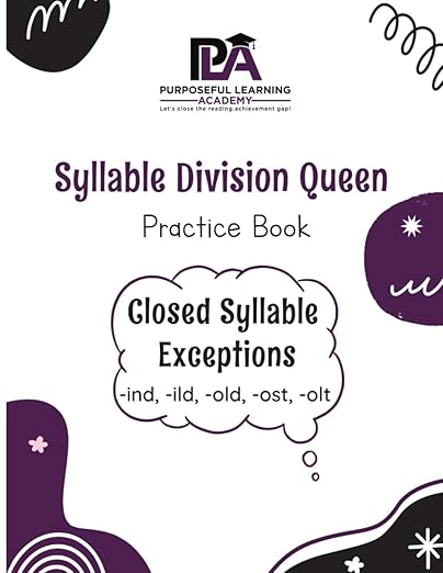 Syllable Division Queen Practice Guide: Closed Syllable Exceptions