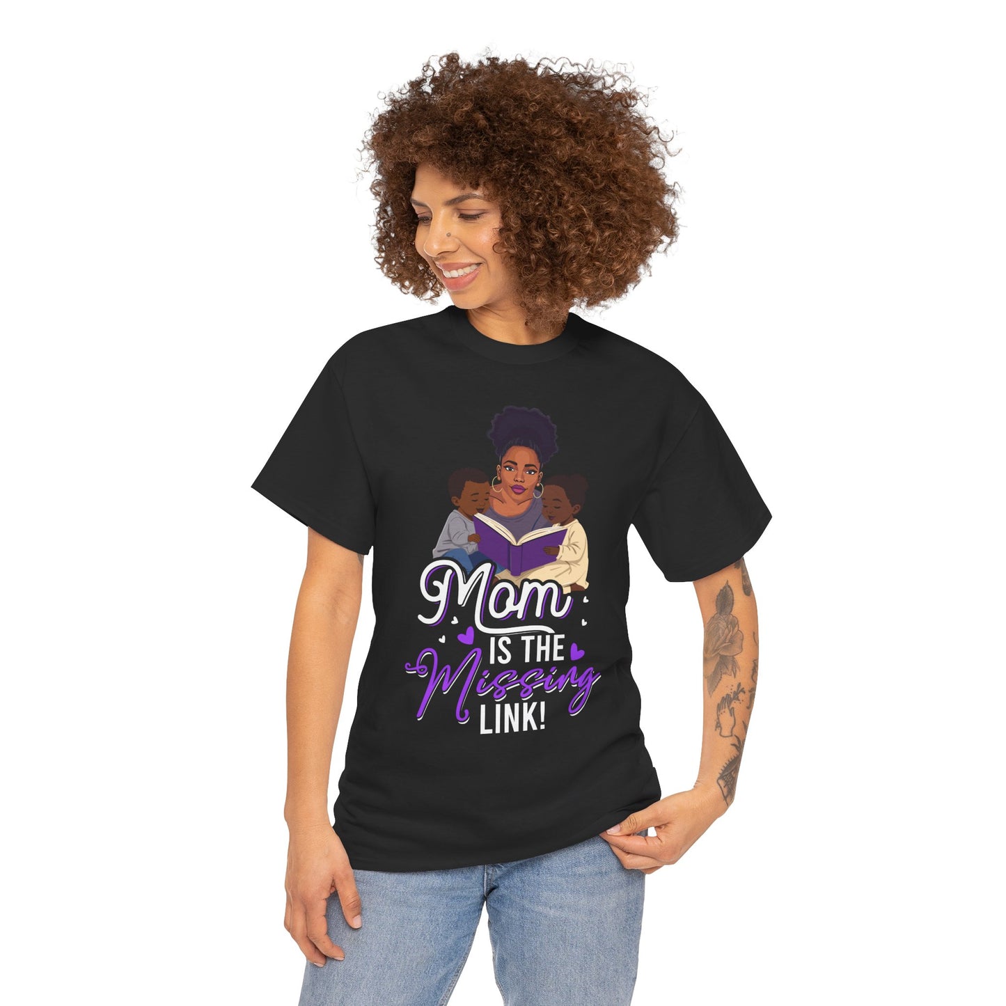 Mom Is The Missing Link Unisex Heavy Cotton Tee