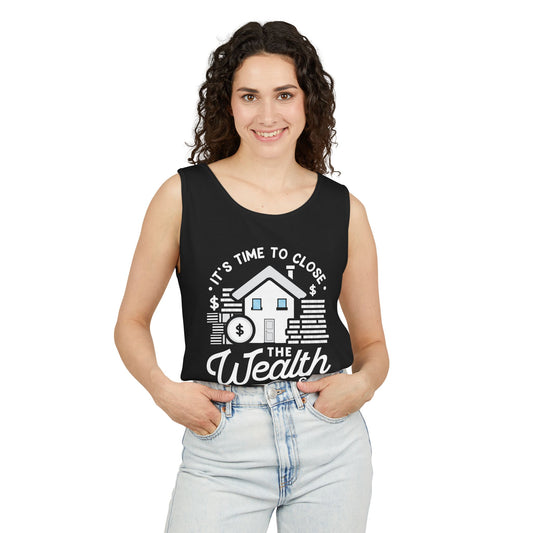 Wealth Gap Advocate Tank Top - Unisex Garment-Dyed Apparel