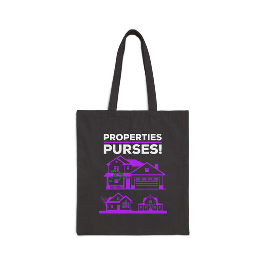 Properties Over Purses Cotton Canvas Tote Bag - Stylish & Practical for Real Estate Lovers