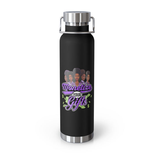 Monetize Your Gifts Copper Insulated Water Bottle - 22oz
