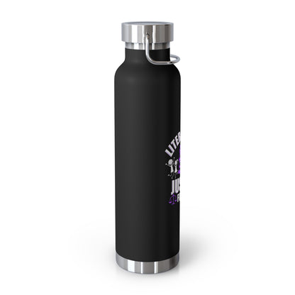 Literacy and Justice Vacuum Insulated Bottle - 22oz Black Water Bottle